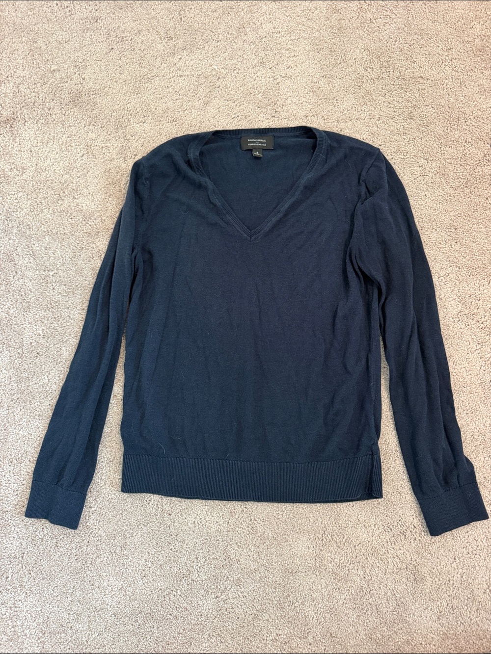 Banana Republic Women’s Dark Navy V-Neck Sweater